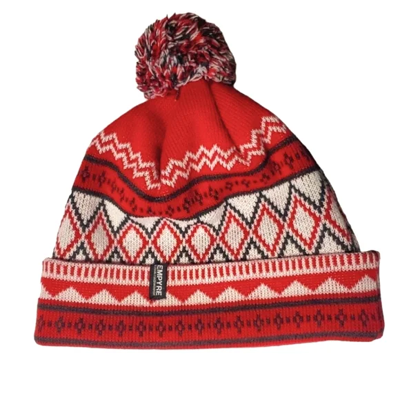 Empyre | Accessories | Empyre Unisex Red Pom Pom Beanie  display picture 1